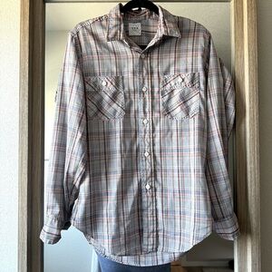 Vintage Levi Strauss plaid collared Button Down Shirt pocket 1980 Olympics EUC
